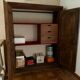 Antique rustic cabinet without bottom - two molded doors