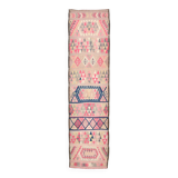 3x12 Kilim Soft Multicolor Vintage Kilim Runner, Ethnic Long Rug, 90x350Cm