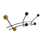 Vintage coat rack 1960 6 ball patères - 50 cm