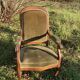 Antique Voltaire armchair in wood and green velvet Louis Philippe