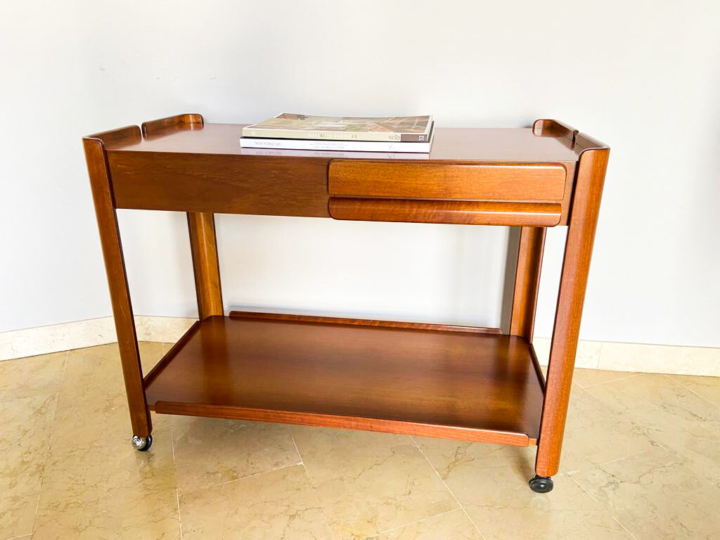 Walnut coffee table with two drawers, Italy 1970s
