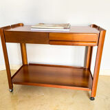 Walnut coffee table with two drawers, Italy 1970s