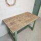 Table de ferme pieds patinés verts