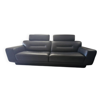 Canapé ''Pulsation'' en cuir noir édition Roche Bobois