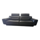 "Pulsation" canapé Roche Bobois, with headrests, black leather.