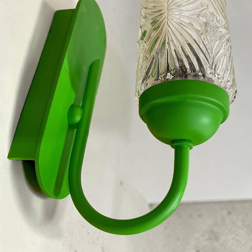 Pair German green wall sconces by Graewe