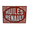 Plaque émaillée "Huile Renault" circa 1920 double face