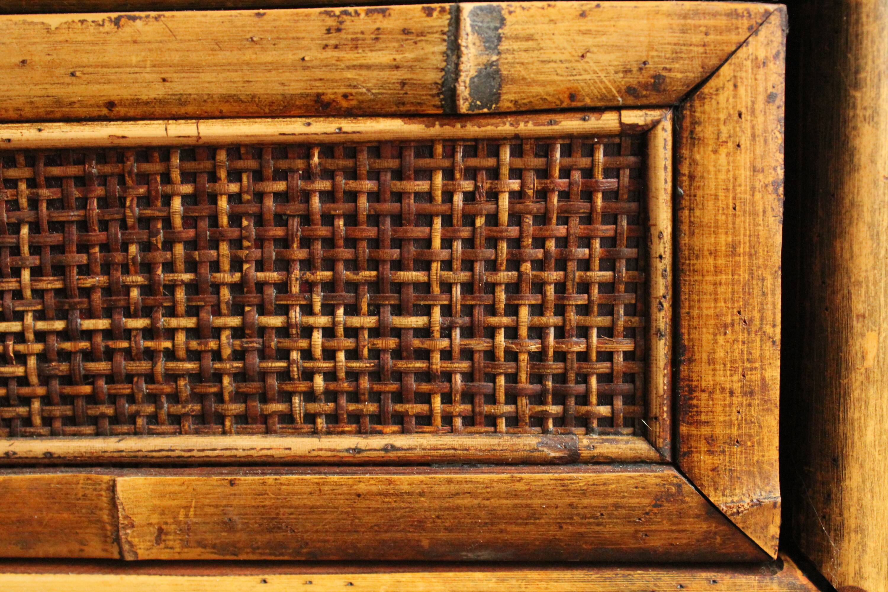 Office or bedroom storage furniture in rattan and wicker