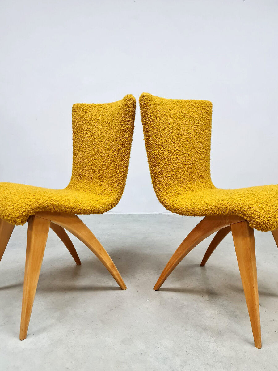 Vintage Dutch design dining chairs 'C.J. van Os' Culemborg