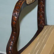 Heavily Carved Anglo-Indian Wooden Armchair