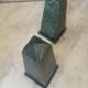 Pair of green marble obelisk bookends