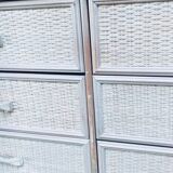 Washed Rattan Chest of Drawers, 1980s