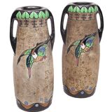 Pair of large Art Nouveau amphorae