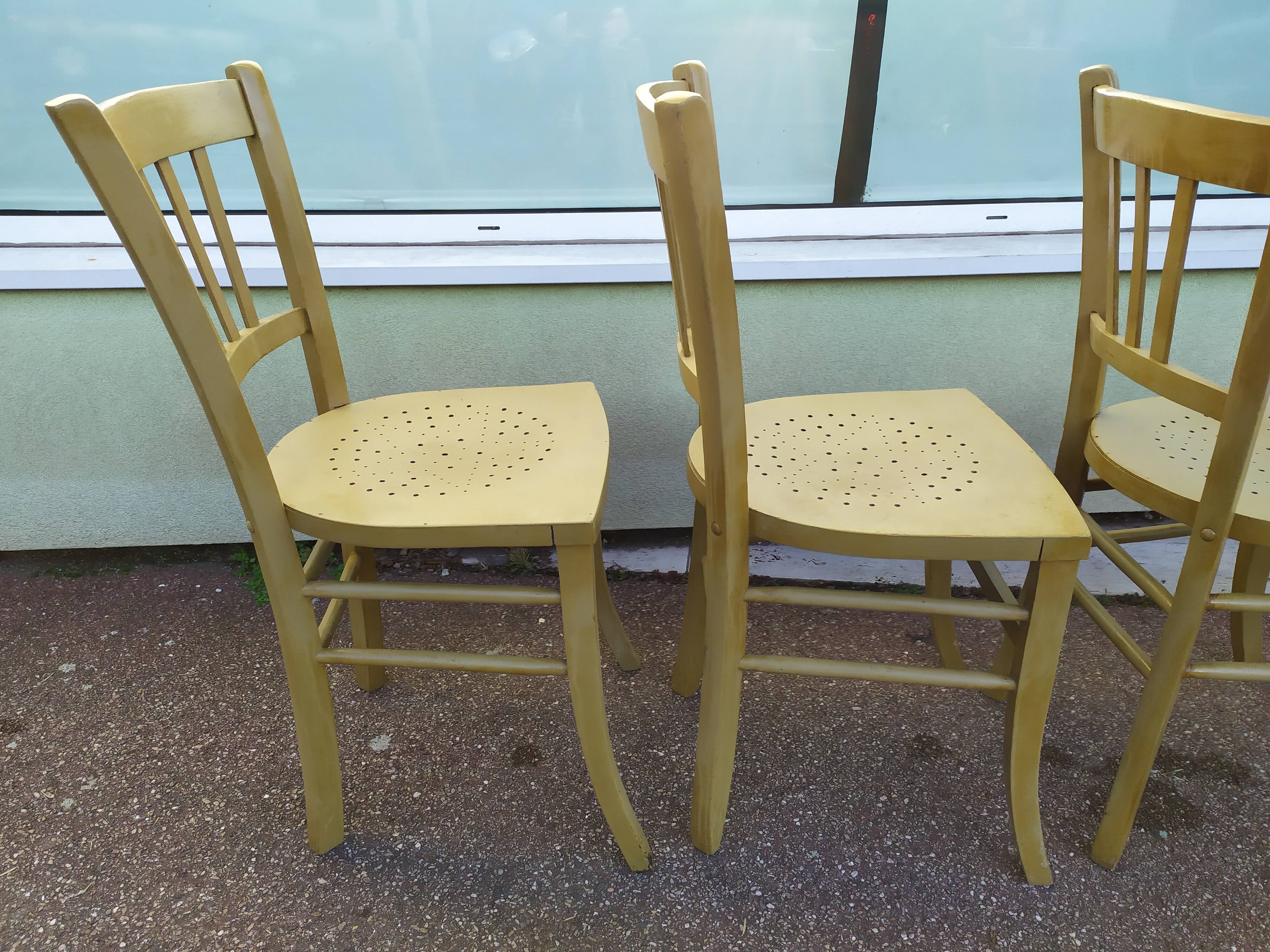Lot de 4 chaise de bistrot Luterma - repeintes