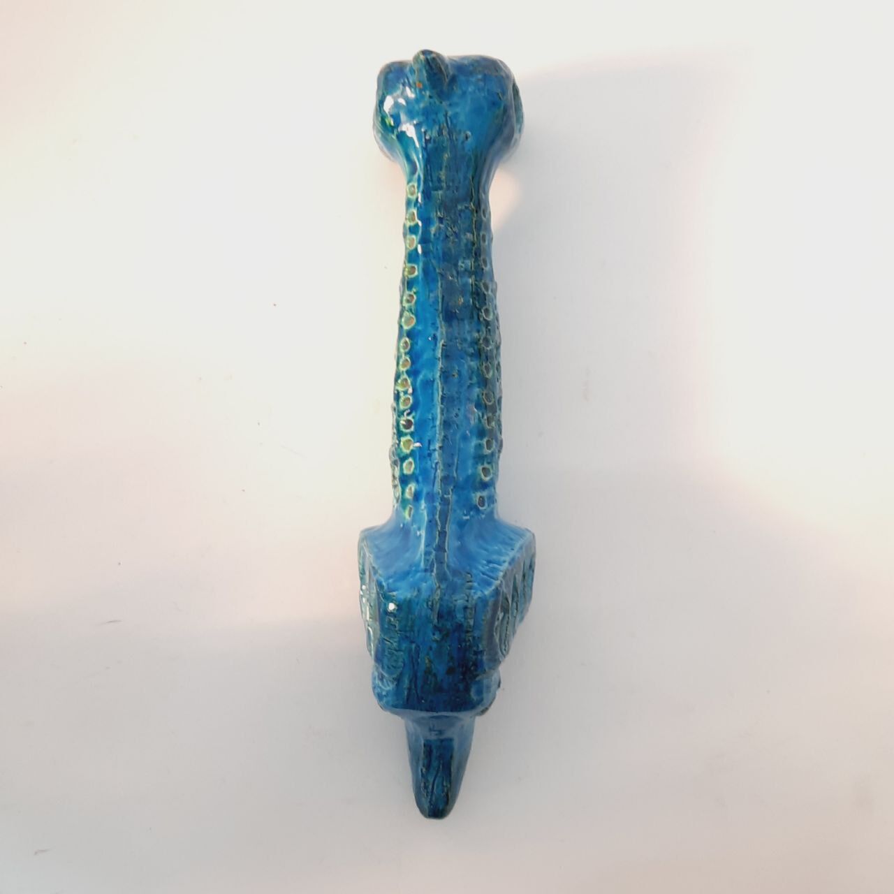 Dachshund dog statue, vintage, by Aldo Londi for Bitossi, Rimini blue series.