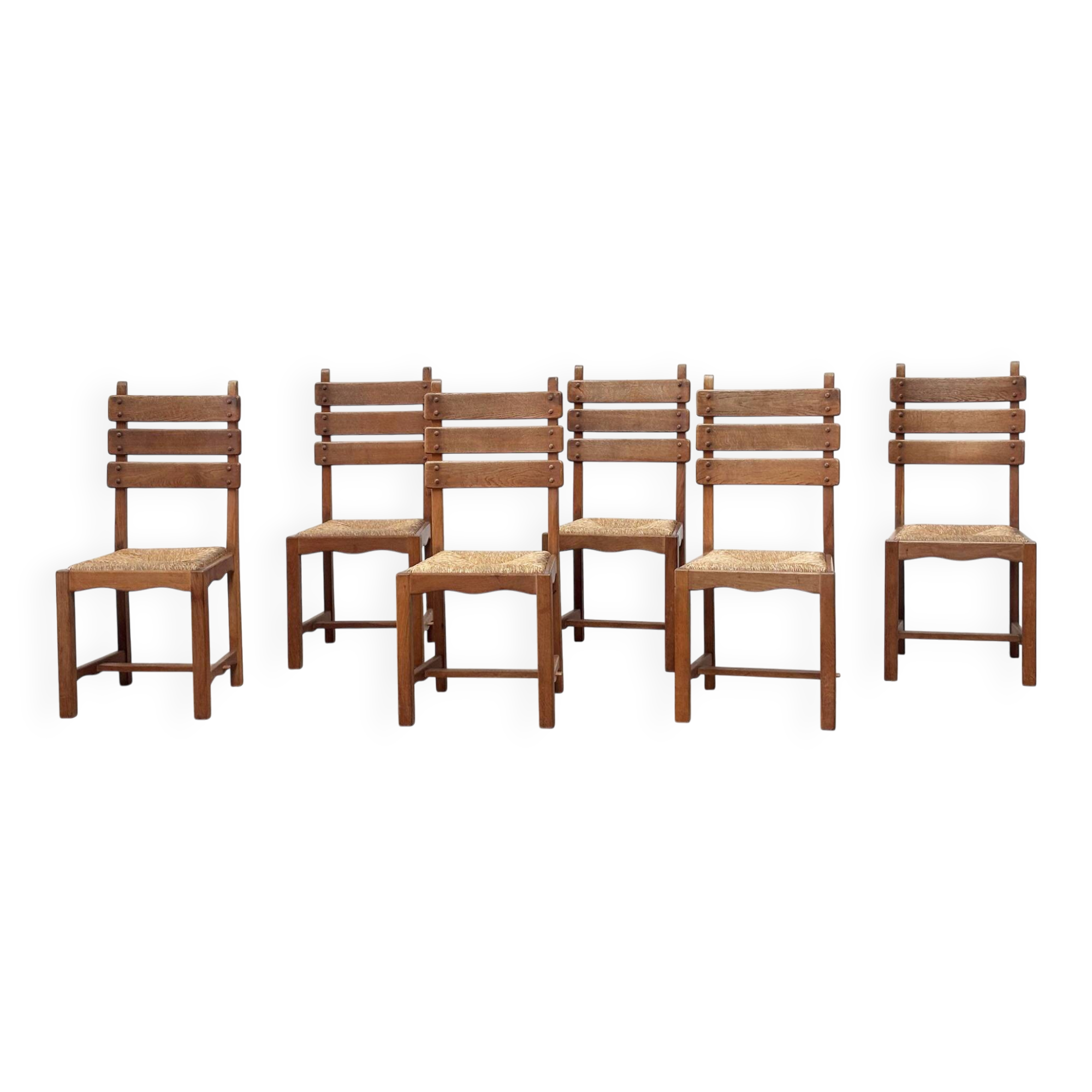 Set of six French dining chairs
