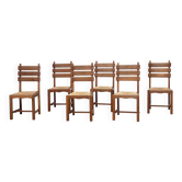Set of six French dining chairs