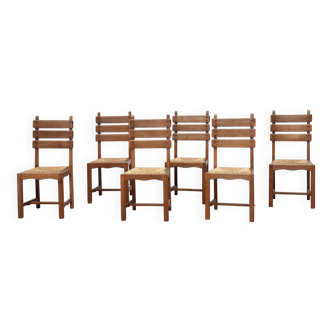 Set of six French dining chairs