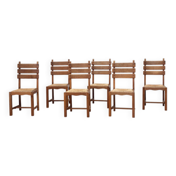 Set of six French dining chairs