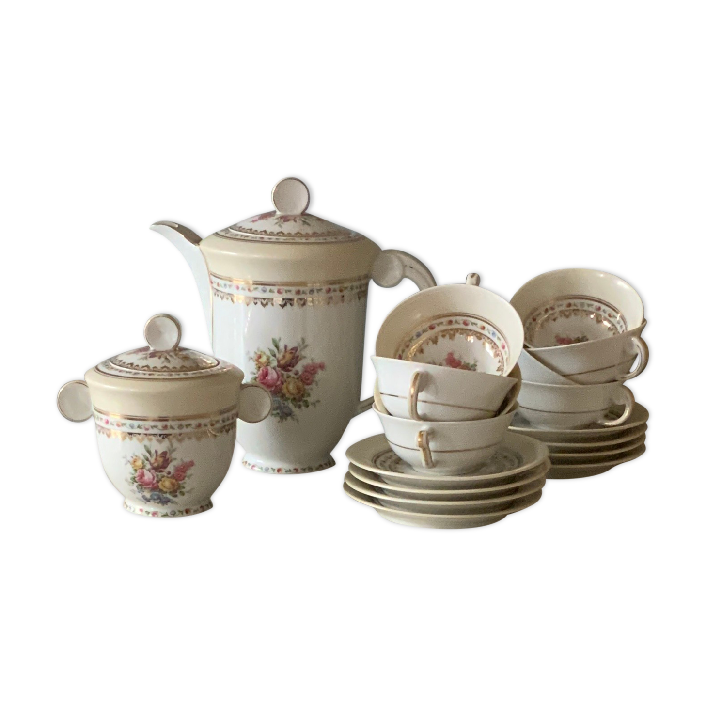 Tea or coffee service Raynaud, Limoges art nouveau