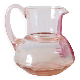 Antique pink glass pitcher