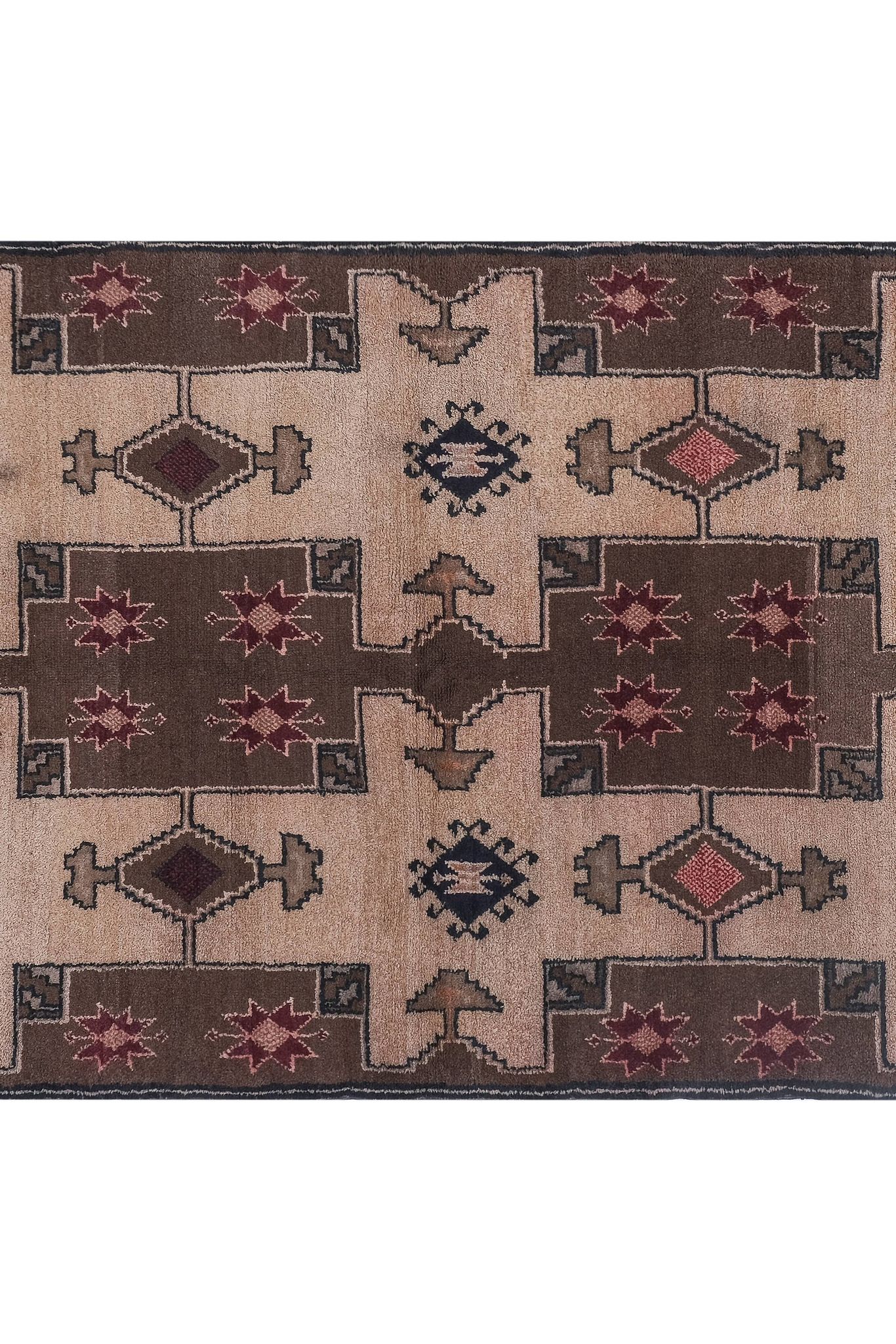 Vintage Turkish rug from Oushak, handwoven 138x244 cm