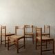 Chaises de salle à manger vintage italiennes rustiques modernes par Snaidero, années 1970, ensemble de 5