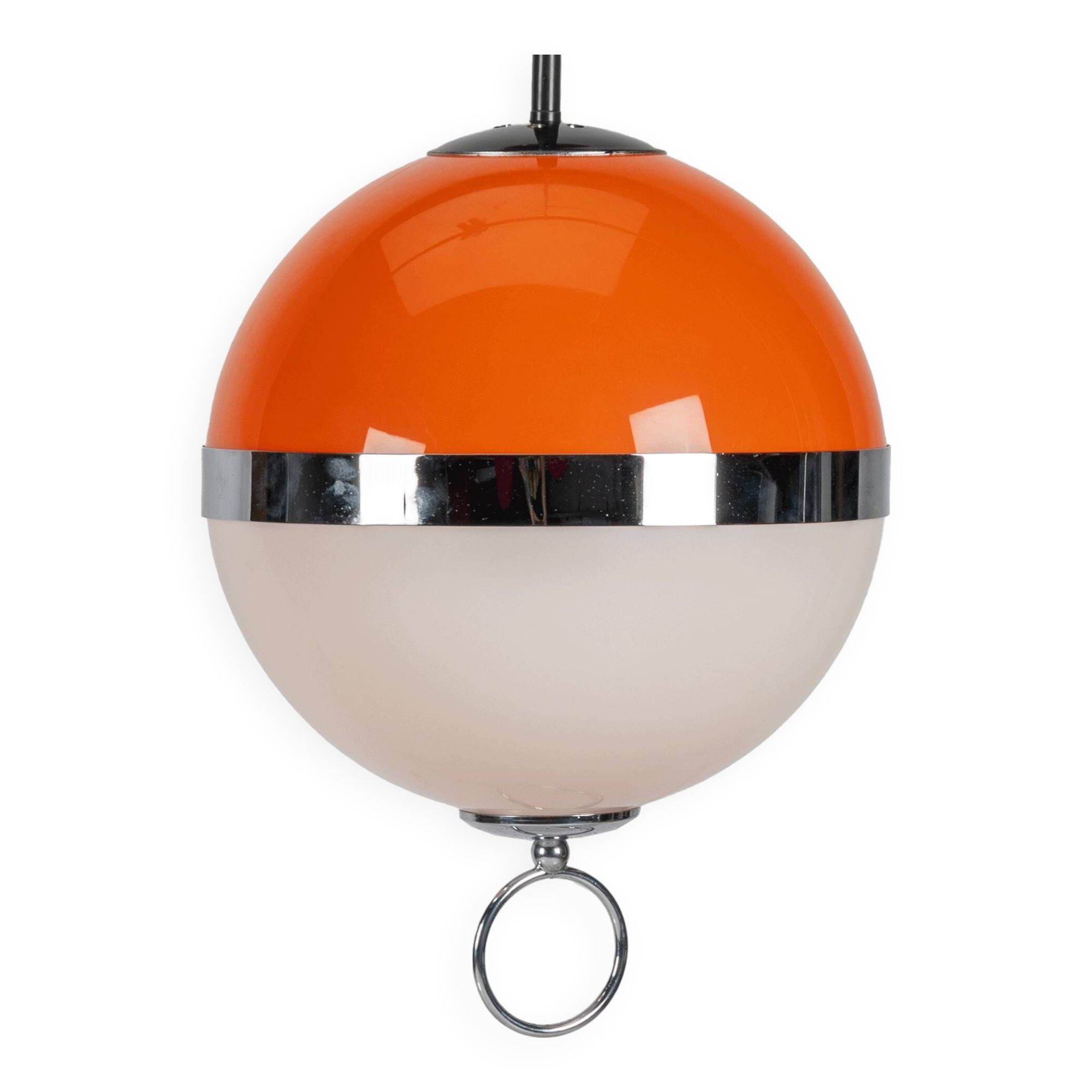 Orange Space Age Ball Sphere Pendant Lamp