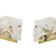 Italian Murano glass and brass wall light sconces, 1980s, set of 2