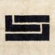 Tapis blanc-noir fait main traditionnelle 250cmx150cm