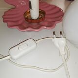 Ceramic shell lamp and opaline bead, saint-jacques, france, 1980