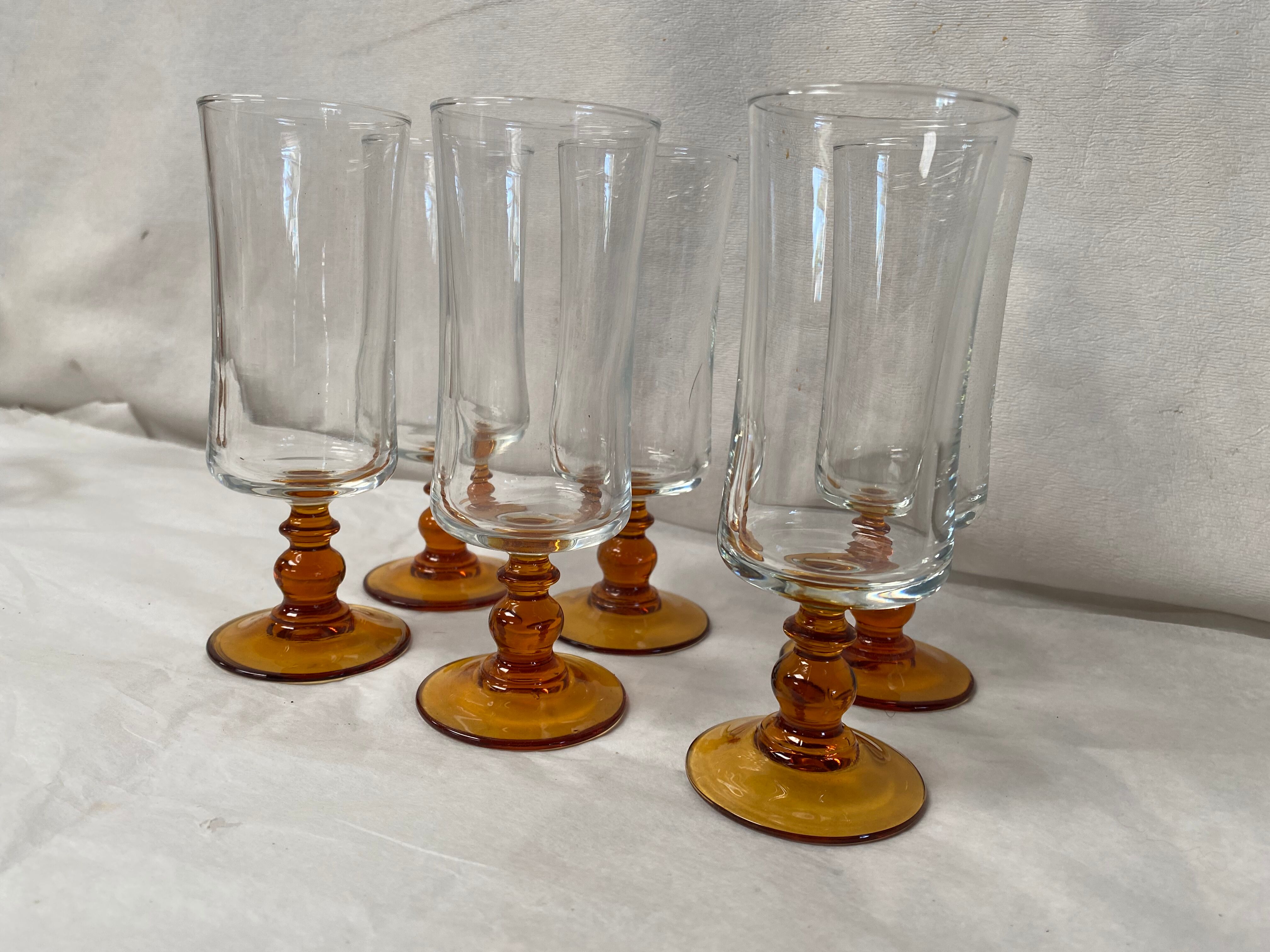 Set of 6 vintage champagne flutes