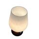 Lampe de table vintage en verre avec base en bois
