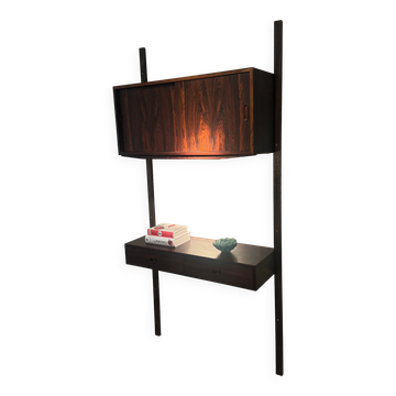 Vintage Scandinavian suspended bookshelf in rosewood (1 linear metre)