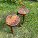 Pair of vintage brutalist stools 1970