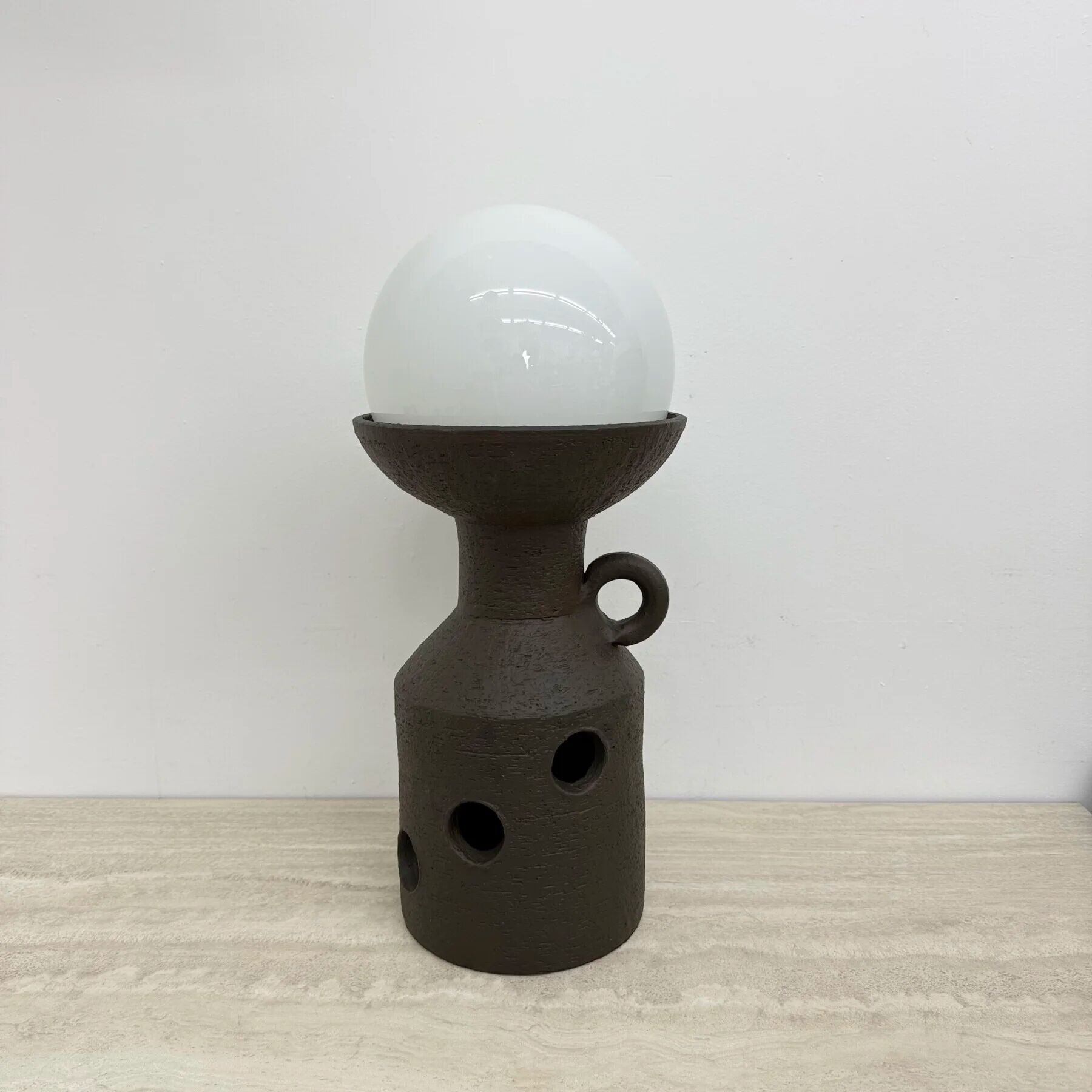 Large Doria Leuchten ceramic table lamp / floor lamp, 1970s