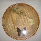 rattan platter - butterflies