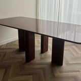Joe dining table - Gabrielle - burgundy lacquered wood