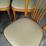 4 designer chairs in bent beech ep 1950 Italy