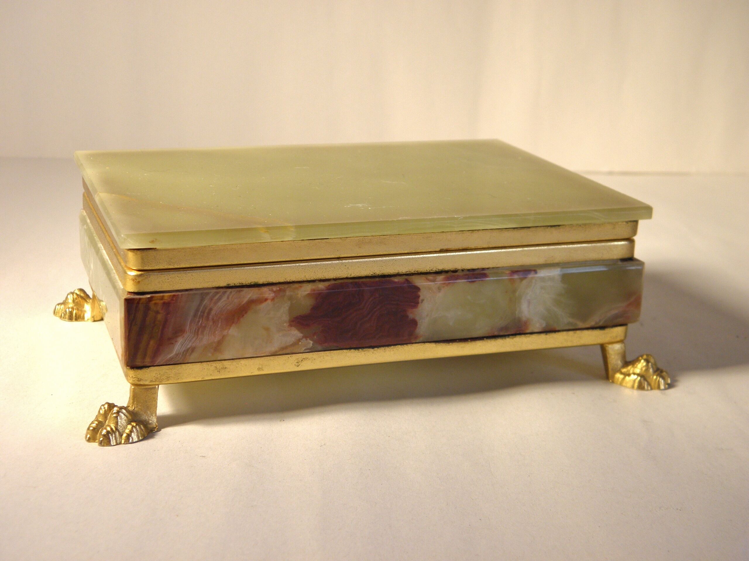 Onyx and gold metal box