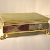 Onyx and gold metal box