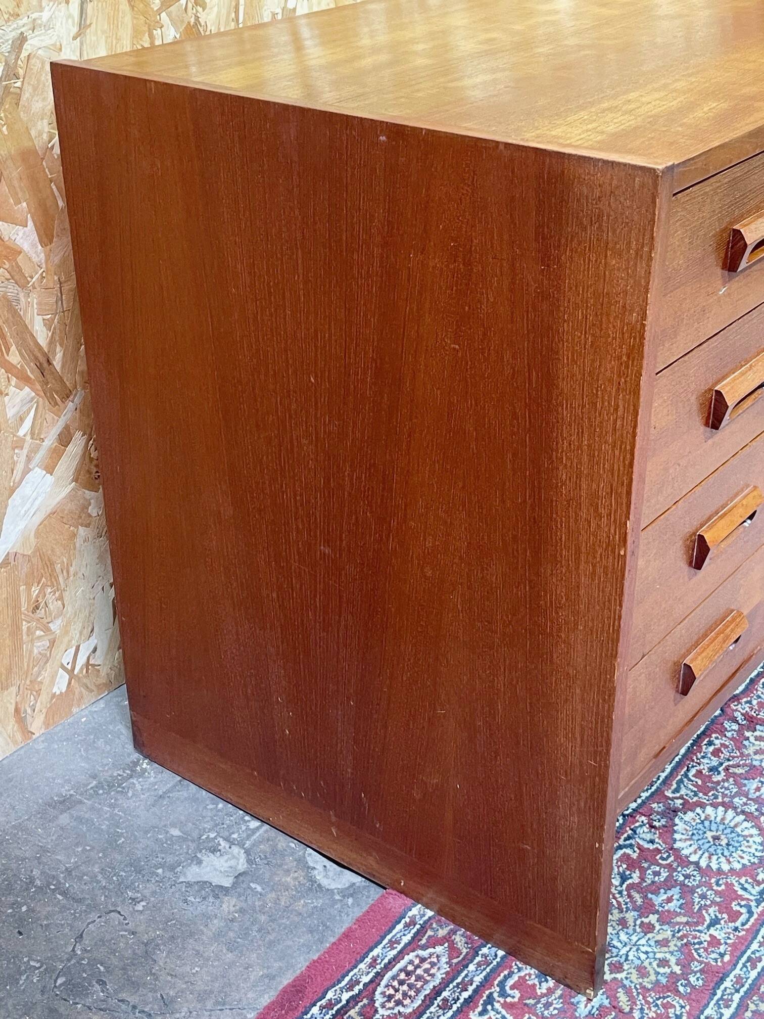 Commode bibliothèque bar scandinave en teck vintage années 60