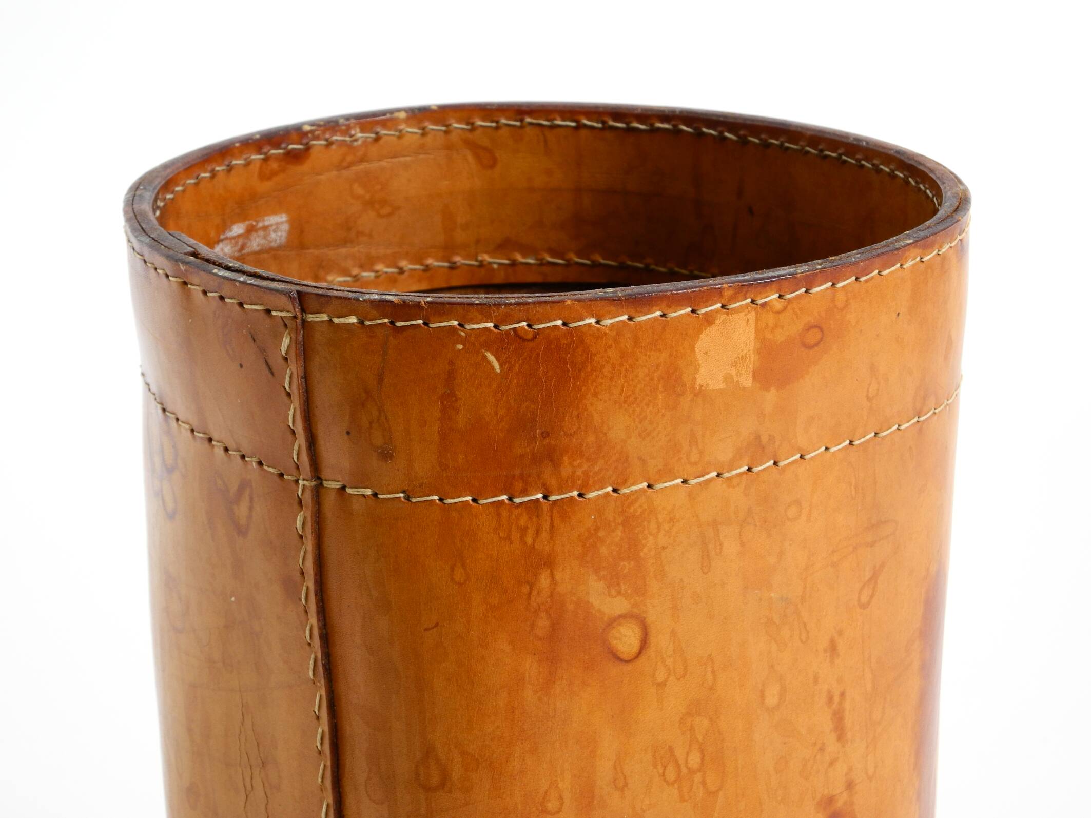 Beautiful 1960s leather paper bin by Torben Ørskov & Co Denmark