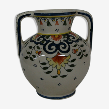Vase a anses faience de tours decor dragon et couronne