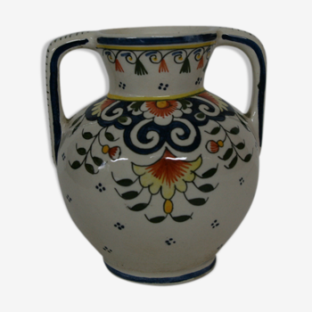 vase has faience handles of decor dragon towers and crown