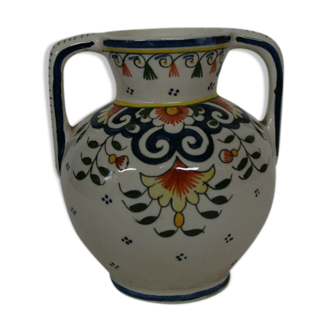 Vase a anses faience de tours decor dragon et couronne