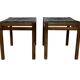Pair of stools, leather and wood, 1960'