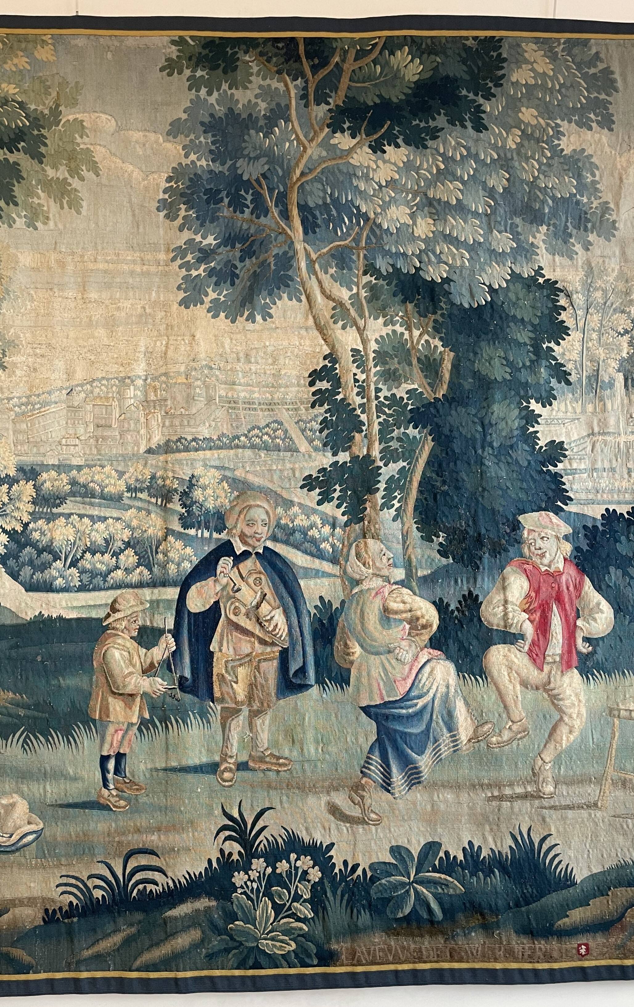 18th Century Lille Tapestry in Wool and Silk after Teniers de l'Ate