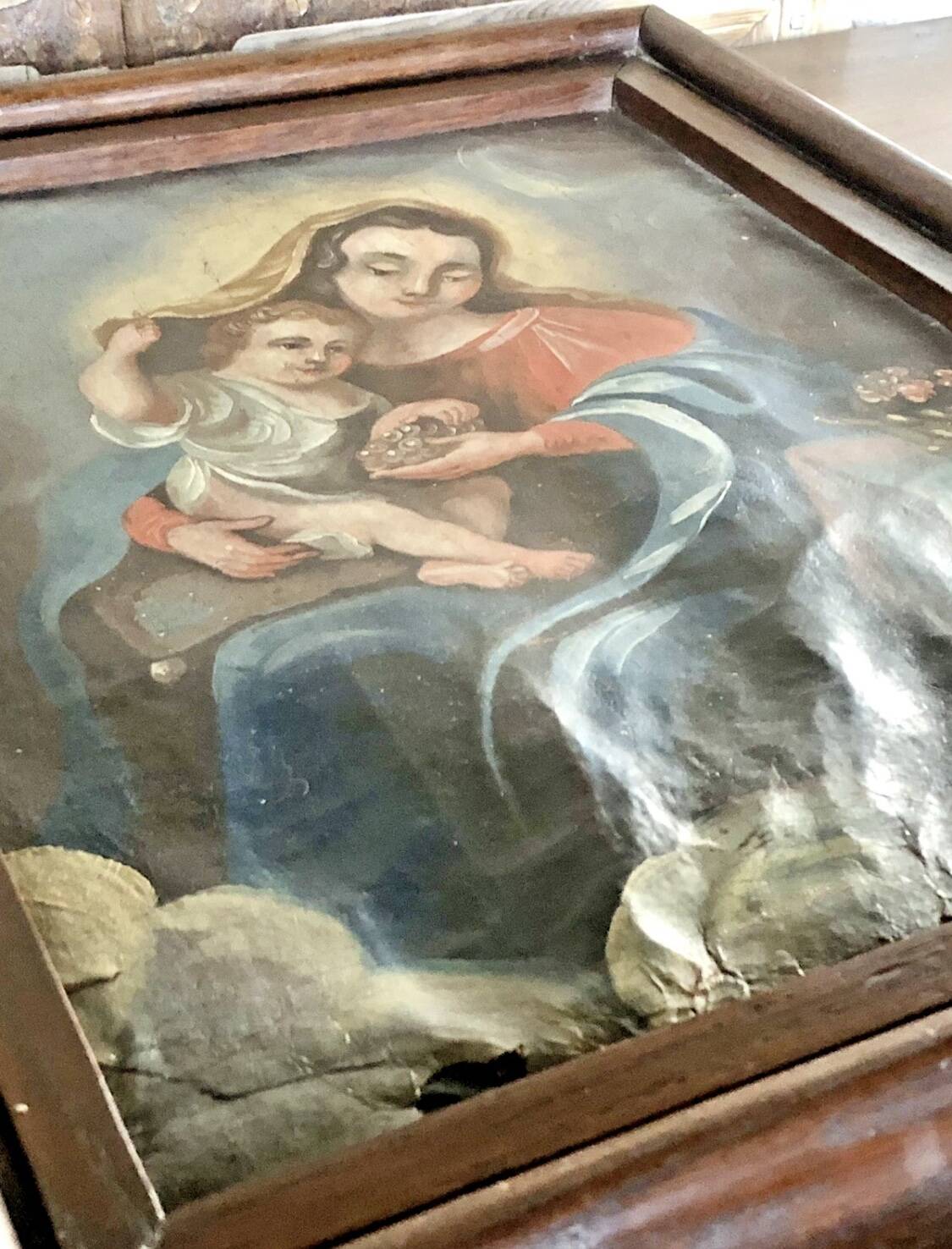 Oil painting on canvas XVIII Virgin and Child