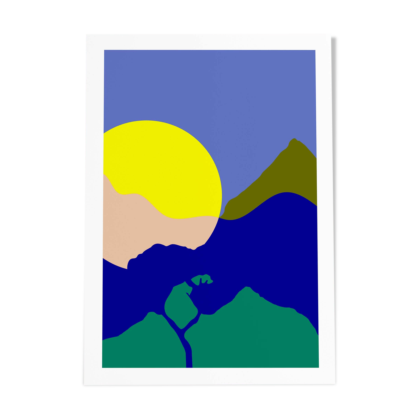 Poster a4, round sun tree 2